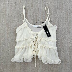 NWT Fashion Nova Might Be Ruffle Cami Blouse Top S